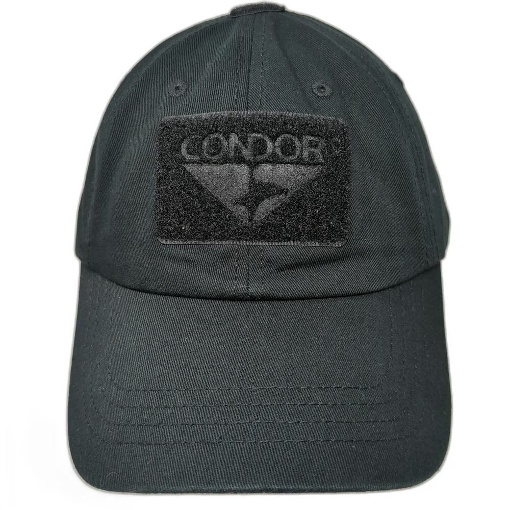 Condor Baseball Cap Black One Size Tactical Adjustable Loop Patches Operator Hat